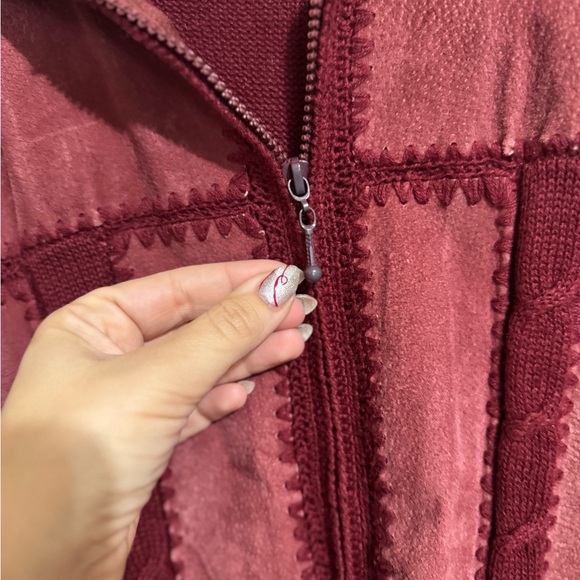Kikit Maroon Knit Zip-Up Jacket - Picture 4 of 6